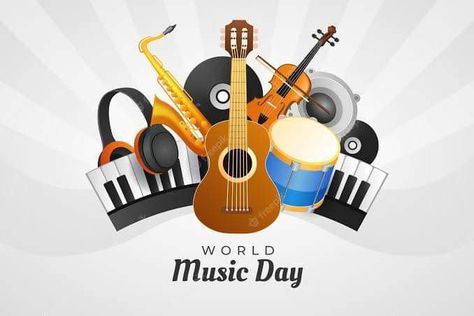 Happy World Music Day, World Music Day, Free Background Music, Music Day, Ammy Virk, Event Advertising, Music Festival Poster, Dream Music, The Power Of Music