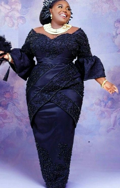 Plus Size Owambe Styles, Owambe Lace Styles For Plus Size, Owambe Lace Styles 2022, Plus Size Asoebi Lace Styles, Latest Lace Gown Styles Aso Ebi, Nigerian Lace Styles Dress, Nigerian Lace Styles, African Lace Styles, Long African Dresses