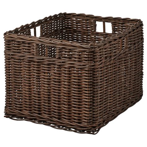 GABBIG Basket, dark brown, Width: 11 ½" - IKEA Ikea Basket, Kallax Shelving, Kallax Shelf, Ikea Kids, Square Baskets, Ikea Storage, Wicker Baskets Storage, Bathroom Items, Wicker Basket