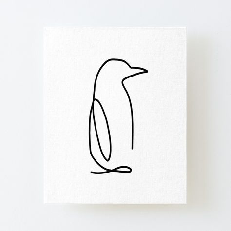 Get my art printed on awesome products. Support me at Redbubble #RBandME: https://www.redbubble.com/i/canvas-print/Penguin-Line-Art-by-bmiller64/135985939.56DNM?asc=u Penguin Outline Tattoo, Penguin Line Drawing, One Line Drawing Easy, Easy Signature Ideas, Penguin Line Art, Penguin Outline, Penguin Wallpaper, Penguin Tattoo, Mini Tattoo