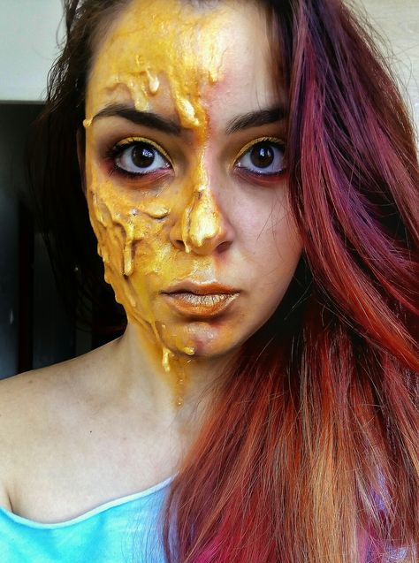 Melted face makeup Halloween Face, Face Makeup, Halloween Face Makeup, Makeup, Make Up