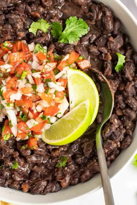 Best Black Beans, Vegan Black Bean Recipes, Chilis Copycat Recipes, Chili Recipe With Black Beans, Black Beans Recipe, Dried Black Beans, Black Bean Recipes, Black Bean Chili, Vegan Black Bean