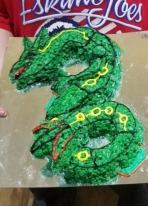 Rayquaza Pokemon, Rice Krispie, Rice Krispies, Halloween Wreath, Pokemon, Rice, Pastel, Cake, Halloween