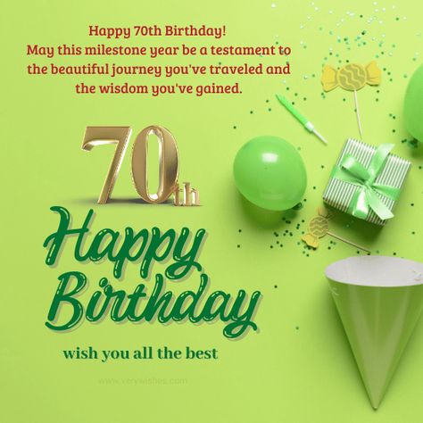 Happy 70th Birthday Wishes: Reaching the grand milestone of a 70th birthday is a momentous occasion that marks a lifetime of experiences, wisdom, and cherished memories. As we celebrate this remarkable journey, we honor not just the passing of time, but the richness of a life well-lived. A 70th birthday is an opportunity to reflect on the accomplishments, lessons, and joys that have shaped the celebrant into the remarkable person they are today. Also See: 195+ Happy 60th Birthday Wishes ... 70 Th Birthday Wishes, Funny 70th Birthday Quotes, Happy 70th Birthday Wishes, 70th Birthday Quotes, 70th Birthday Wishes, 60th Birthday Wishes, Islamic Birthday Wishes, Funny 70th Birthday, Happy Birthday Wishes For A Friend