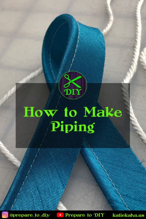 How To Sew Piping, How To Make Piping Sewing, Piping Techniques Sewing, Clothing Recycling, Sew Piping, Piping Fabric, Tailoring Ideas, How To Make Piping, Sew Tutorials