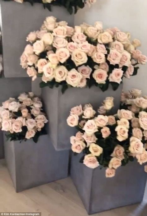 Flowers, flowers everywhere: Kim Kardashian woke up to a house full of roses from her husband Kanye West on Sunday, the day after the rapper deleted all of his social media accounts Kim Kardashian House, Kardashian House, Delete Social Media, Flowers Everywhere, House Flowers, Surprises For Husband, Maybe One Day, Kanye West, Kim Kardashian