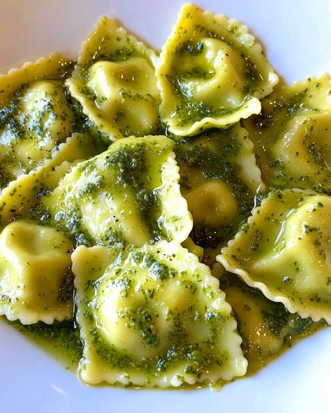 Vegan Pesto Ravioli🍝🍃 Beat the Monday blues with this delicious homemade Vegan Pesto Ravioli! Follow @plantiful.palate for more recipes🗒️ Ingredients: Pasta Dough: • 2 cups all-purpose flour • 1/2 cup water • 2 tbsp olive oil • Pinch of salt Ravioli Filling: • 1 cup spinach, sautéed • 1/2 cup vegan ricotta (or crumbled tofu with a splash of lemon juice) • 1 garlic clove, minced • Salt & pepper Pesto Sauce: • 1 cup basil leaves • 2 tbsp pine nuts • 1 garlic clove • 3 tbsp oliv... Ravioli Pesto, Crumbled Tofu, Pesto Ravioli, Pepper Pesto, Vegan Ravioli, Ravioli Filling, Vegan Ricotta, Vegan Pesto, Garlic Clove