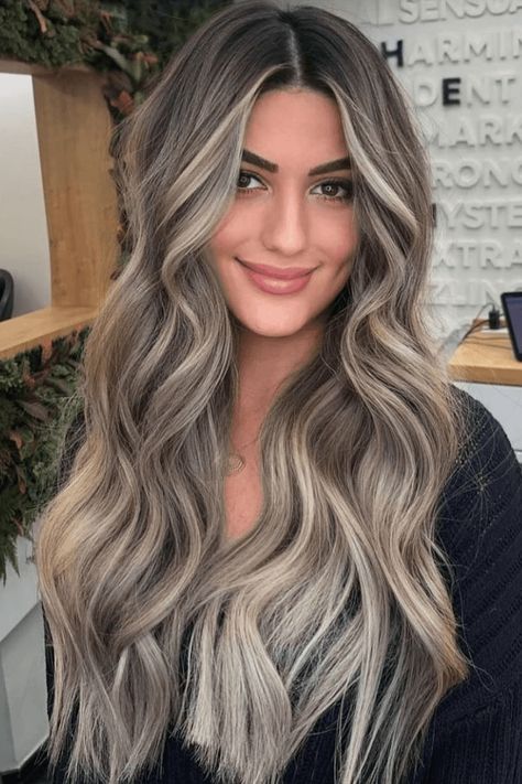 ash blonde hair, captivating hair looks, hair inspiration Ash Blonde Hair Ideas, Ash Blonde Color, Ash Blonde Hair Balayage, Ashy Blonde Hair, Perfect Blonde Hair, Soft Balayage, Blonde Highlights On Dark Hair, Blonde Hair Ideas, Grey Hair Dye