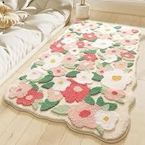 Irregular Rug, Tufting Rugs, Moss Rug, Candle Diy, Bedroom Mats, Flowers Daisy, Floral Carpet, Dopamine Decor, Dorm Inspo