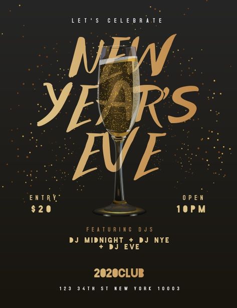 New Year Flyer, Happy New Year New Year's Eve Flyer, Luxury Advertising, New Year Flyer, Festive Poster, New Year Wishes Images, New Year Post, Happy New Year Design, Christmas Flyer, New Years Poster