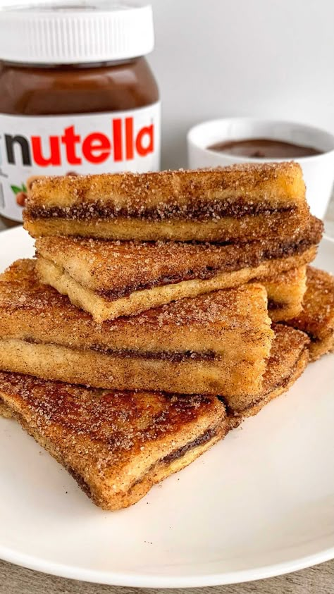 fitwafflekitchen on Instagram: NUTELLA STUFFED FRENCH TOAST STICKS 😍 Omg these were absolutely to die for! 🙌 Super soft and packed with warm Nutella, coated in cinnamon… Nutella Stuffed French Toast Sticks, Stuffed French Toast Sticks, Nutella Stuffed French Toast, Fitwaffle Kitchen, French Toast Sticks Recipe, French Toast Bites, Cinnamon Roll Cheesecake, Nutella French Toast, Stuffed French Toast