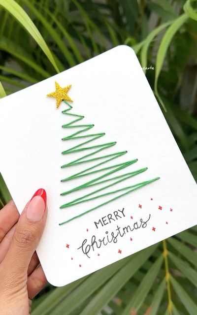 50 Best Homemade Christmas Card Ideas - new crafts - Craftionary Christmas Greeting Card Ideas, Christmas Cards Handmade Easy, Origami Christmas Tree Card, Homemade Christmas Card Ideas, Homemade Christmas Card, Christmas Handmade Cards, Handcrafted Christmas Cards, Joy Christmas Card, Hand Lettered Christmas