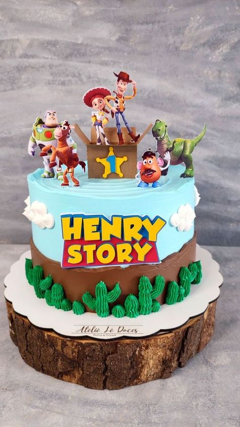 Bolo Snoopy, Toy Story Birthday Cake, Toy Story Party Decorations, Single Tier Cake, Toy Story Theme, Happy Birthday Art, Toy Story Cakes, Cupcake Cake Designs, Toy Story Birthday Party