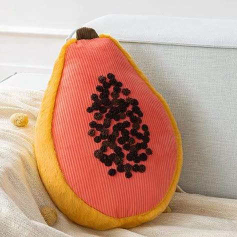 Novelty Throw Pillows, Fruit Throw Pillows, Fun Bed Pillows, Fun Pillows Bed, Fun Couch Pillows, Fun Shaped Pillows, Fun Pillows For Couch, Food Shaped Decor, Fruit Couch