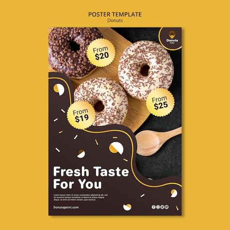 Doughnuts Photography, Japanese Ramen Restaurant, Italian Food Restaurant, Bbq Theme, Pastry Design, Restaurant Poster, Poster Design Layout, Food Template, Italian Recipes Traditional