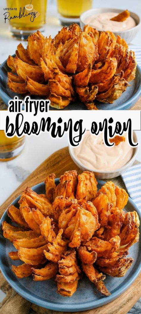 Transform your kitchen into a gourmet haven with this easy air fryer recipe for a restaurant-style blooming onion. Perfectly crispy and seasoned to perfection, this appetizer is sure to impress your guests without the hassle of deep frying. Enjoy the savory flavors and satisfying crunch of this iconic dish, made healthier and simpler in your air fryer. Ideal for game nights, parties, or a cozy night in, this blooming onion will become your go-to snack for any occasion. Blooming Onion Recipe Air Fryer, Blooming Onion Recipe, Airfryer Meals, Easy Airfryer, Recipes Airfryer, Blooming Onion Recipes, Chicken Meatball Recipes, Blooming Onion, Air Fryer Recipe