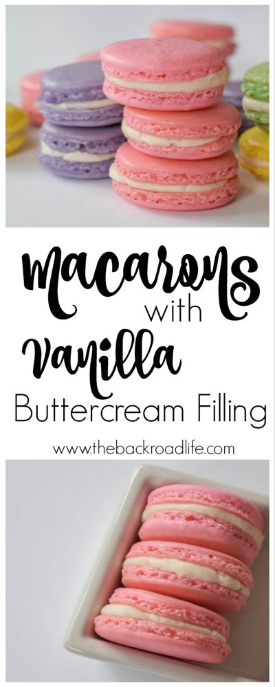 Macarons Filling Recipe, Macaroon Filling, Vanilla Macaroons, French Macaroon Recipes, Vanilla Macarons, Macaron Filling, Macaroon Cookies, Basic French, Macaron Cookies