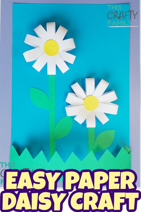 Cute and easy to make paper daisy craft idea for kids! A fun spring or summer craft for children. Kindergarten Art Activities, Summer Crafts For Toddlers, Flowers Paper Craft, Spring Arts And Crafts, April Crafts, Make Paper Flowers, Paper Daisy, Easy Paper Flowers, Classroom Art Projects