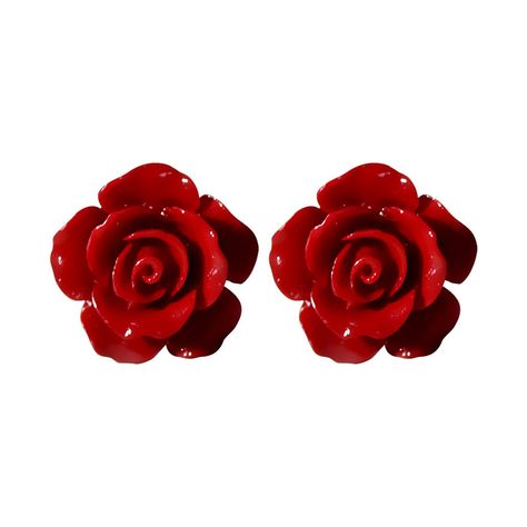 Red Rose Flower, Blooming Rose, Floral Jewellery, Red Flower, Flower Studs, Rose Earrings, Floral Earrings, Black White Red, 925 Sterling Silver Earrings