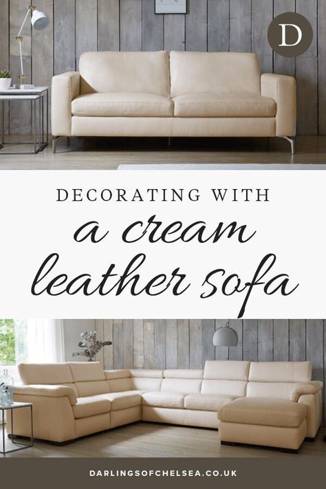 Decorating with a neutral colour like cream can seem easy, but it’s still important to select colours, fabrics and accessories carefully to achieve a coherent scheme. We show you how. #creamsofa #luxurysofa #darlingsofchelsea Cream Sofa Living Room Color Schemes, Cream Leather Sofa Living Room, Beachy Boho Living Room, Living Room Inspiration Farmhouse, Leather And Fabric Sofa, Leather Sofa Decor, Cream Sofa Living Room, Living Room Vibes, Cream Colored Sofa