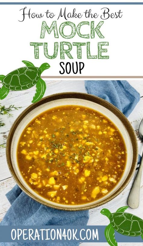 Mock Turtle Soup Recipes, Turtle Soup Recipe, Mock Turtle Soup, Turtle Soup, Easy Treat, Ginger Snap Cookies, Easy Treats, Ground Meat, Mock Turtle