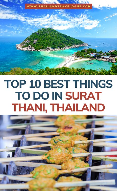 Surat Thani is one of the emerging tourist hubs in Thailand, thanks to its eco-cultural destinations, which remain raw and pristine. Here are some of the best things to do in Surat Thani. Surat Thani Thailand, South East Asia Backpacking, Surat Thani, Thailand Honeymoon, Thailand Vacation, Thailand Itinerary, Thailand Adventure, Thailand Travel Guide, Thailand Travel Tips