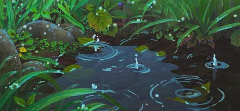 rain Rain Animation, Pic Wallpaper, Art Studio Ghibli, Rain Gif, Anime Disney, The Garden Of Words, Secret World Of Arrietty, 심플한 그림, Gif Background