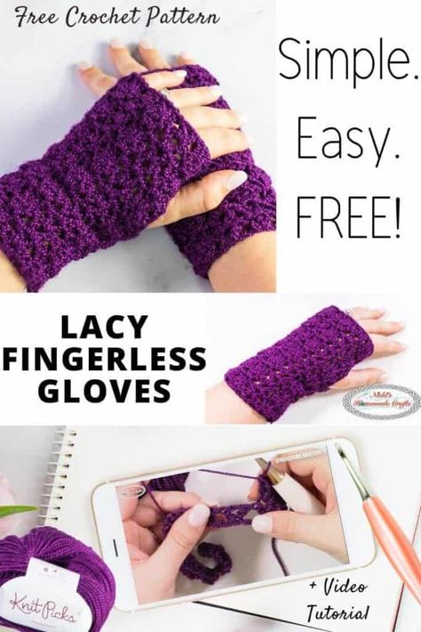 Learn how to crochet easy fingerless gloves using this free pattern. It uses double crochet stitches as well as sport weight yarn and is perfect as a gift for birthdays, Holidays, Christmas and Valentine's Day. It's the perfect quick weekend project for sure. #crochet #pattern #crochetpattern #diy #freecrochetpattern #freepattern #sportyarn #yarn #enchanted #diyprojects #diyideas #stylish #crochetstitch #tutorial #giftideas #stitchtutorial #crochetgloves #fingerlessgloves Easy Crochet Fingerless Gloves Pattern, Easy Crochet Fingerless Gloves Free, Crochet Fingerless Gloves Free Pattern Easy Simple Hand Warmers, Crochet Fingerless Gloves Free Pattern Easy, Crochet Hand Warmers Free Pattern, Crocheted Fingerless Gloves, Crochet Fingerless Gloves Free Pattern, Crochet Hand Warmers, Crochet Mitts