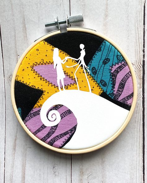 Nightmare Before Christmas Embroidery, Nightmare Before Christmas Decor, Hoop Ornaments, Christmas Hand Embroidery, Ornament Embroidery, Sally Nightmare, Sally Nightmare Before Christmas, Mantle Shelf, Christmas Note