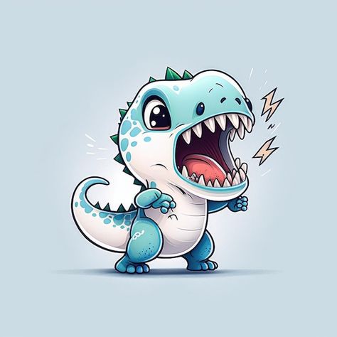 Cute T Rex Drawing, Dinosaurus Cartoon, T Rex Tattoo Cute, Cartoon Dinosaur Tattoo, Dinosaurus Cute, Cute Trex Dinosaur, Dinosaur Chibi, Cute Dinosaur Art, T Rex Cute