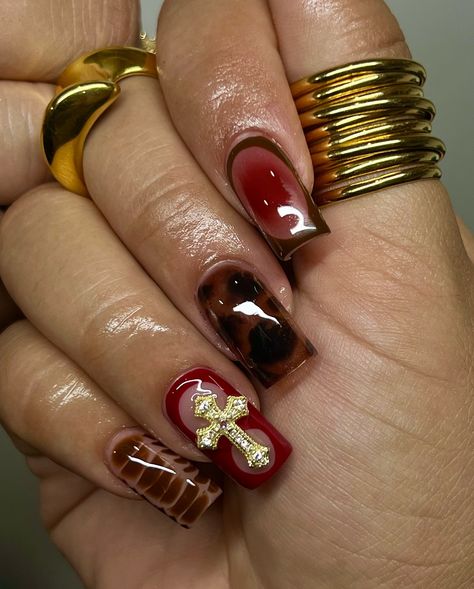 🐻⚜️🍒 . . . @nailzkatkat (PBP10) 021 rubber base @vbeautypure 050 @lizzys_nail_art (PBP10) Matte top coat, blooming gel @kupainc Top Coat @apresnailofficial Medium sculpted square (cut down) . . . #nails #nailart #nailinspo #naildesign #handdrawn #miami #miamigardens #miamilakes #hialeah #wynwood #doral #miramar #pembroke #nailtech #nailartist #gelx #gelextensions #apres #naturalnails #overlay #structuredmani #watchmework #beforeandafter #nailsofinstagram #305 #fall #brown #red #charms #gold Gel Overlay Nails, Blooming Gel, Overlay Nails, Gel Overlay, Matte Top Coat, How To Cut Nails, Gel Extensions, Nails Inspo, Gel Nail Art