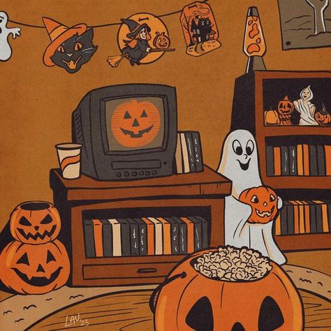 Vintage Halloween Art, Halloween Pics, Fall Stuff, The Boogeyman, Halloween Scene, Halloween Wallpaper Iphone, Halloween Illustration, Halloween Aesthetic, Halloween Cartoons