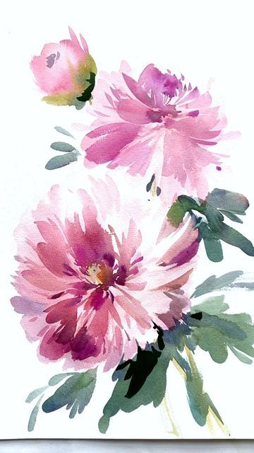 Watercolour Loose Flowers, Abstract Watercolor Florals, Loose Florals, Water Color Floral, Loose Watercolor Florals, Flowers Watercolor Paintings, Water Colour Flower Paintings, Water Colour Flower, Watercolour Florals