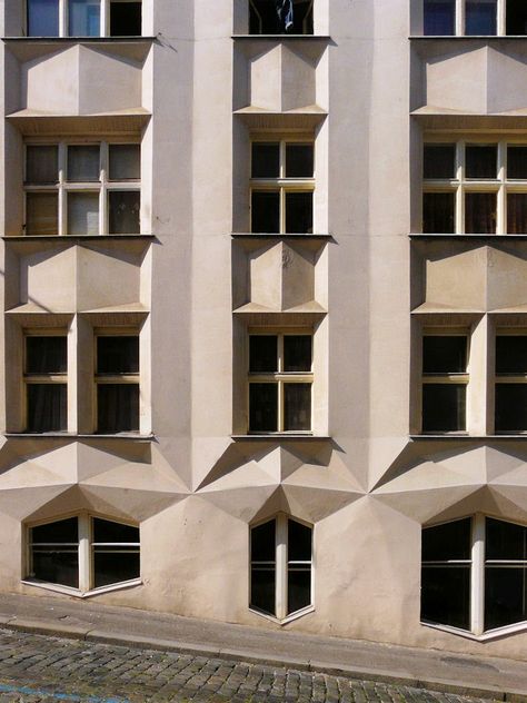 Prague, Czech Republic. 1913. Architect: Josef Chochol Cubist Architecture, Window Detail, Folded Paper, Art Deco Buildings, Fitness Program, Architecture Inspiration, Facade Design, Historical Architecture, Fitness Equipment