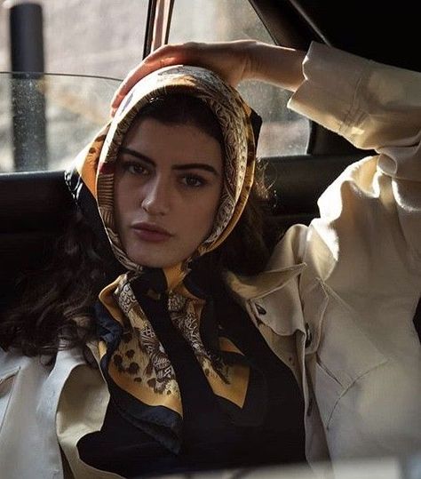 Babushka Style, Head Scarf Tying, Head Scarf Styles, Fashion Photography Inspiration, Aesthetic People, Insta Photo Ideas, Sehun, Head Scarf, Scarf Styles