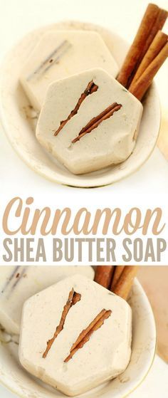 The ground cinnamon in this cinnamon shea butter soap imparts a beautiful speckled-brown natural hue while the cinnamon essential oil adds spice and a home-baked scent. This DIY soap recipe is a really great Christmas gift idea! Cinnamon Soap, Savon Diy, Diy Soap Recipe, Melt And Pour Soap, Cinnamon Butter, Cinnamon Essential Oil, Soap Recipe, Melt And Pour, Aromatherapy Gifts