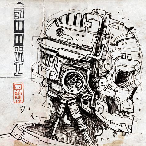 Robots Sketch Compilation, Artem Solop on ArtStation at https://www.artstation.com/artwork/P5WDr Robot Drawing Ideas, Robot Drawing, Robot Head, Robot Sketch, Cyborgs Art, Realistic Drawing, Mechanical Art, Arte Robot, Arte Cyberpunk