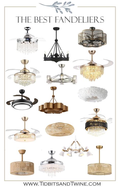 Chic Bedroom Ceiling Fan, Dining Fan And Light, Kitchen Ceiling Chandelier, Elegant Ceiling Fans With Light, Beautiful Ceiling Fans With Light, Best Bedroom Chandeliers, Transitional Ceiling Fan Living Room, Fan And Light Fixture, Chandeliers With Fans