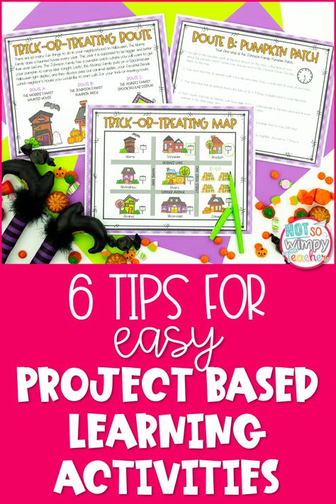 6 tips for easy project based learning activities that your students will love in the classroom! Halloween Teaching, Teaching Third Grade, Learning Projects, Third Grade Classroom, Classroom Projects, Collaborative Learning, Cooperative Learning, Teacher Blogs, Project Based Learning