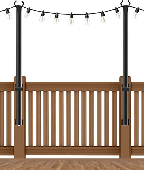 Amazon.com: Beizelte 2 Pack 4 Ft Hangingfor String Light Poles with Fixing Clips and Suspended Base,Freestanding Outdoor Light Poles for Deck Bistro : Tools & Home Improvement Outdoor Light Poles, String Light Poles, Pole Stand, Light Pole, Backyard Deck, Outdoor Light, Patio Lighting, Spiral Design, String Lights Outdoor