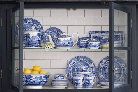 Traditional Southern-Loved Blue And White China Is On Trend Again—Shop Our Amazon Picks Under $30 Italian Dinner Plates, Spode Blue Italian, Sandwich Trays, Elegant Dinner Party, Square Vase, Elegant Dinner, Small Tray, Blue And White China, Blue Rooms