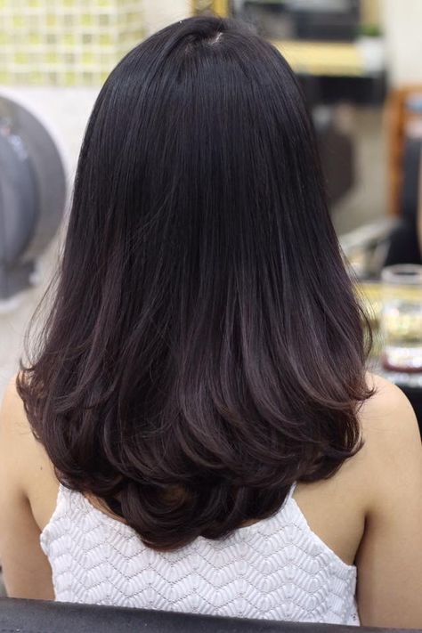 Pico redondeado con capas largas Long Dark Hair, Front Hair Styles, Haircuts For Medium Hair, Haircuts Straight Hair, Haircuts For Long Hair, Medium Hair Cuts, Dark Brown Hair, Long Hair Cuts, Layered Haircuts