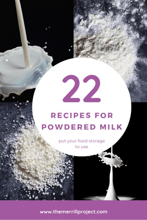 Recipes With Powdered Milk, Powdered Milk Recipes, Homemade Dry Mixes, Homemade Pantry, Storage Pantry, Baking Substitutes, Powder Recipe, Emergency Food, Dehydrated Food