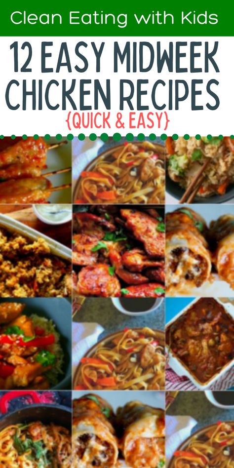 easy-midweek-chicken-recipes 20 Minute Meals Healthy, 20 Minute Meals, Clean Eating With Kids, Clean Eating Chicken Recipes, Fast Healthy Dinner, Week Meals, Halloween Birthdays, Dinner Recipes Healthy Family, Clean Eating Chicken