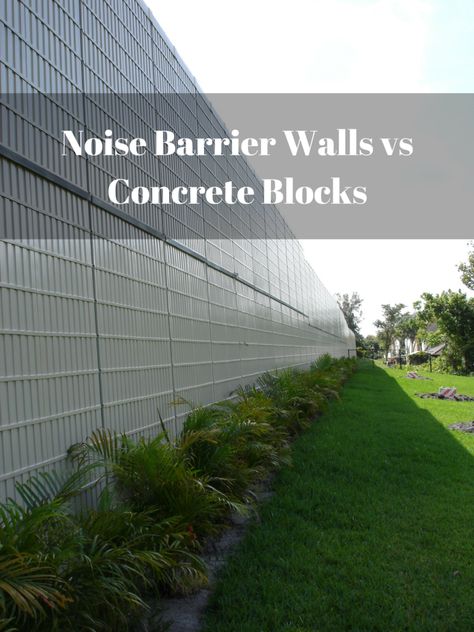 Sound Barrier Wall, Hedge Ideas, Soundproofing Walls, Noise Barrier, Outdoor Wall Fountains, Sound Blocking, Outdoor Panels, Concrete Block Walls, Sound Wall