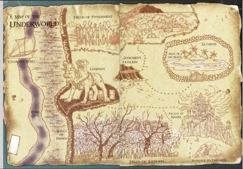 A Map of the Underworld Underworld Map, Underworld Greek Mythology, Greek Underworld, Sea Of Monsters, Fantasy World Map, The Lightning Thief, Magnus Chase, Kane Chronicles, Roman Mythology