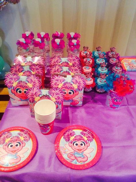 Abby Cadabby Party Birthday Party Ideas | Photo 1 of 16 | Catch My Party Elmo Abby Birthday Cake, Abby Cadabby Birthday Party Ideas, Abby Cadabby Party, Sesame Street Birthday Cakes, Elmo First Birthday, Girly Birthday Party, 1st Birthday Party For Girls, Elmo Birthday Party, Abby Cadabby