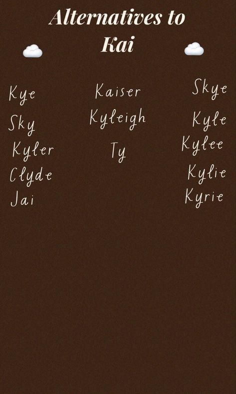 #baby #names #babynames #kai #alternatives Gothic Names Female, Kai Name, Male Names, Alternative Names, Character Names, Baby Names, Meant To Be, Quick Saves