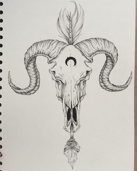 Ram Skull Tattoo Design, Ram Skull Tattoo, Star Sign Tattoo, Deer Skull Drawing, Aries Ram Tattoo, Harley Tattoos, Viking Tattoo Symbol, Ram Tattoo, Fineliner Art