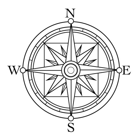 Compass Rose Coloring Pages Compass Embroidery, Drafting Compass, Simple Compass, Compass Drawing, Rose Coloring Pages, Mariners Compass, Kid Coloring Page, Nautical Compass, Desenho Tattoo